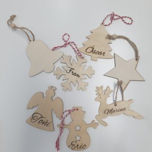 Figurita Navidad Madera Personalizada